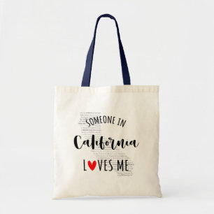 Tote Bag Quelqu'Un En Californie M'Aime Votre Nom Personnal