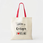 Tote Bag Quelqu'Un En Géorgie M'Aime Votre Nom Personnalisé (Devant)