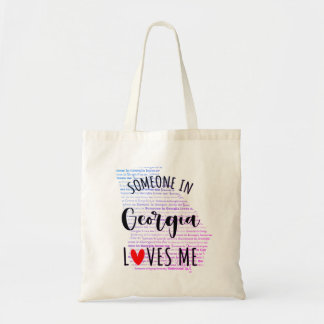 Tote Bag Quelqu'Un En Géorgie M'Aime Votre Nom Personnalisé