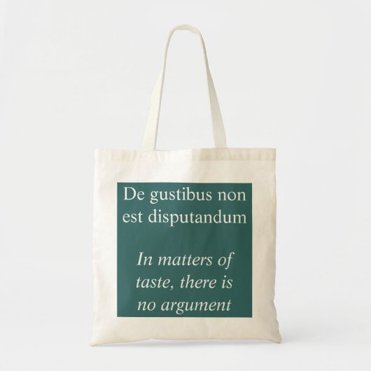Tote Bag Questions de goût - Citation latine (Devant)