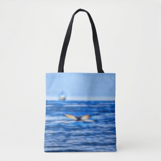 Tote Bag Queue de baleine Bateau Deep Blue Sea (Devant)