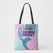 Tote Bag Queue de sirène rose violet vert Splashy Sassy Fém (Devant)