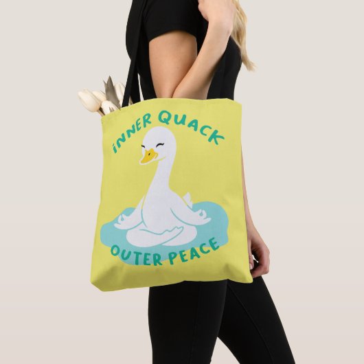 Tote Bag Queue intérieure de la paix Yoga Canard (De près)