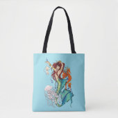 Tote Bag Queue Turquoise de sirène d'Imaginaire (Devant)
