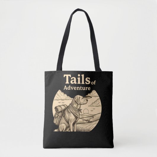 Tote Bag Queues de chien d'aventure Amusing Amateur de Chie (Devant)