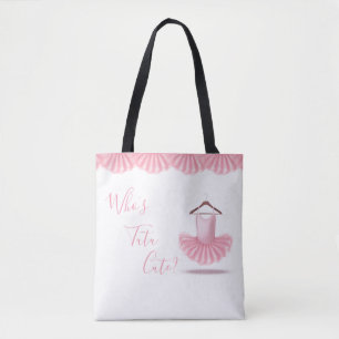 Tote Bag Qui est Tutu mignon Ballerina rose Fille Nom