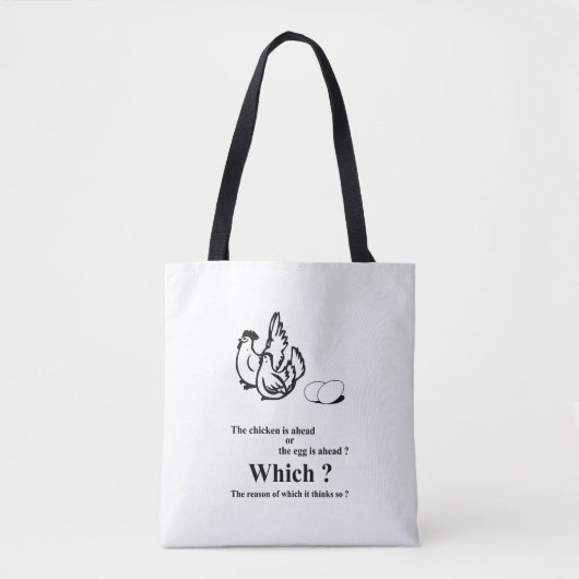 Tote Bag Qui est venu en premier ? (Devant)