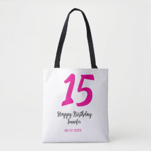 Tote Bag quiencenera 15e anniversaire ajouter date année te