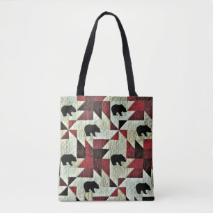 Tote Bag Quilt d'ours noir