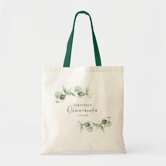Tote Bag Quinceanera Eucalyptus 15ème anniversaire (Devant)
