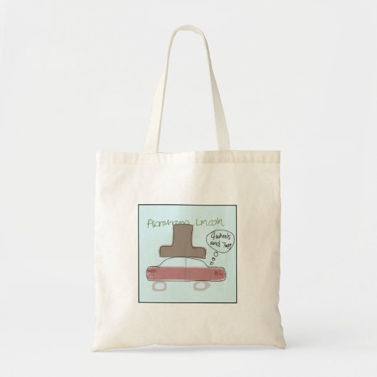 Tote Bag Quirky Illustrated Abe Lincoln (Devant)