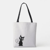 Tote Bag Quirky Whimsical Black Cat Glittery-Bonjour magnif (Dos)