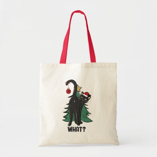 Tote Bag Quoi ? Noël Black Cat Conception de vacances (Devant)