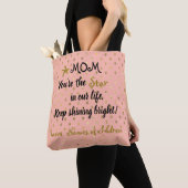 Tote Bag Quote de monogramme d'or Blush personnalisé (De près)