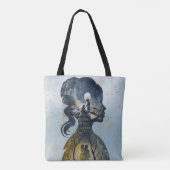 Tote Bag Quote Inspiration moderne personnalisée Couleur bl (Dos)