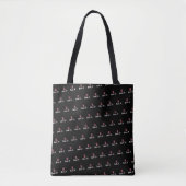 Tote Bag R /custom/ rose Monogramme estampillé partout Noir (Devant)