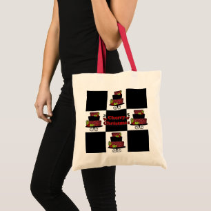 Tote Bag RAB Rockabilly cerise Noël Carreaux de gâteau de N