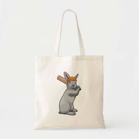 Tote Bag Rabbit au cricket avec chauve-souris de cricket (Devant)