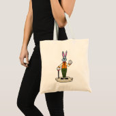 Tote Bag Rabbit en Gentleman avec canne (Devant (produit))