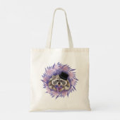 Tote Bag Raccoon aux fleurs violettes (Dos)