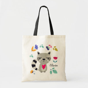 Tote Bag Raccoon drôle Cadeau de nom personnalisé