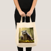 Tote Bag Raccoon Family Wildlife Portrait (Devant (produit))