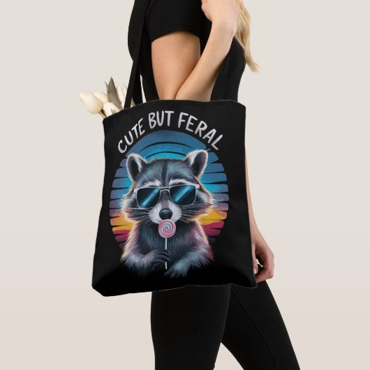 Tote Bag Raccoon mignon mais feral Funny (De près)