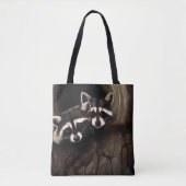 Tote Bag Raccoons Brown Cute Tree (Devant)