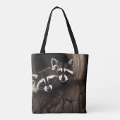 Tote Bag Raccoons Brown Cute Tree (Dos)