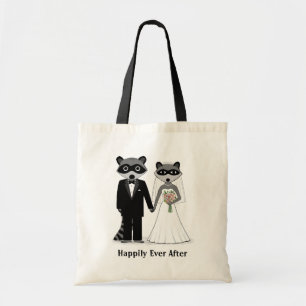 Tote Bag Raccoons se marier - mariée mignonne et fille