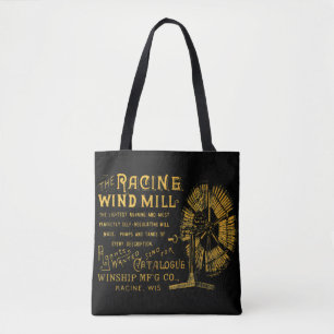TOTE BAG RACINE WISCONSIN WINDMILL WINSHIP MFG CO 1889