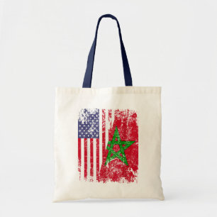 Tote Bag RACINES MAROCAINES Demi drapeau américain DRAP