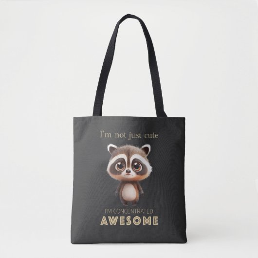 Tote Bag Racoon concentré Awesome mignon adorable drôle (Devant)