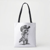 Tote Bag Racoon Cowboy Funny Racoon Graphisme Mème Hommes F (Devant)