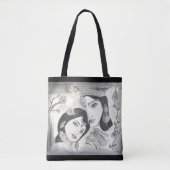 Tote Bag Radha Krishna noir et blanc (Devant)