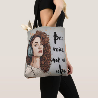 Tote Bag Radio Girl avec citation inspirante