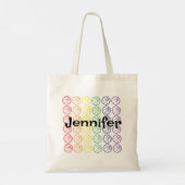 Tote Bag Rainbow Basketball avec nom (Dos)