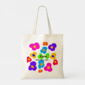Tote Bag Rainbow flower pride amour ajouter nom texte lqbtq (Dos)