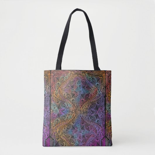 Tote Bag Rainbow Kaleidoscope Mandala (Devant)
