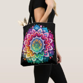 Tote Bag Rainbow Mandala (De près)