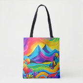 Tote Bag Rainbow Mountain Majesty Art (Devant)