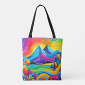 Tote Bag Rainbow Mountain Majesty Art (Dos)