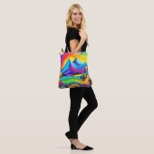 Tote Bag Rainbow Mountain Majesty Art (Sur le modèle)