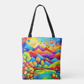 Tote Bag Rainbow Mountains Paysage Abstrait (Dos)