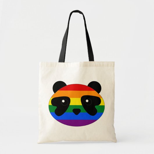 Tote Bag Rainbow Panda, LGBTQ Panda, Queer Panda - Fierté (Devant)