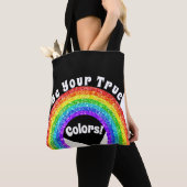 Tote Bag Rainbow Parties scintillant Pride LGBT soyez vos v (De près)