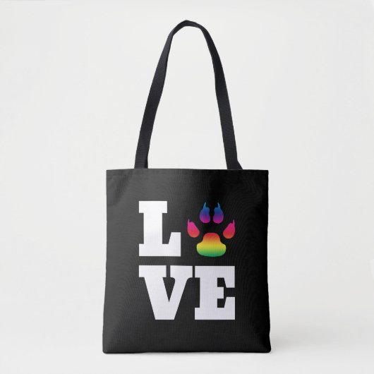 Tote Bag Rainbow paw (Devant)