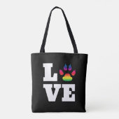 Tote Bag Rainbow paw (Dos)