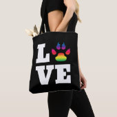 Tote Bag Rainbow paw (De près)