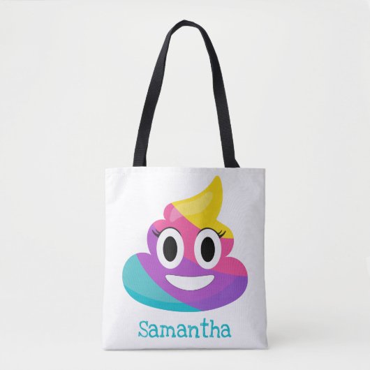 Tote Bag Rainbow Poop Emoji (Devant)